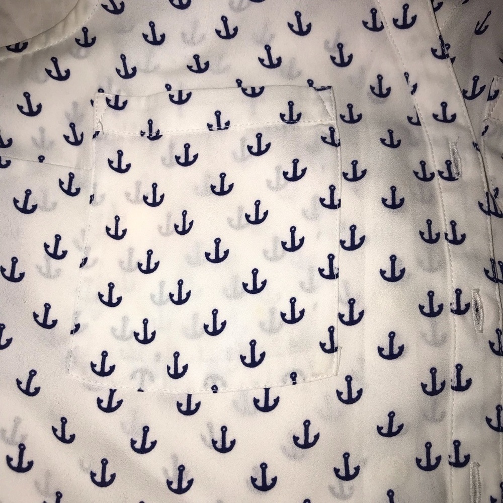 ⚓️NWOT EXPRESS SZ SM SHEER SLEEVELESS ANCHOR TOP! ⚓️ - Picture 3 of 8